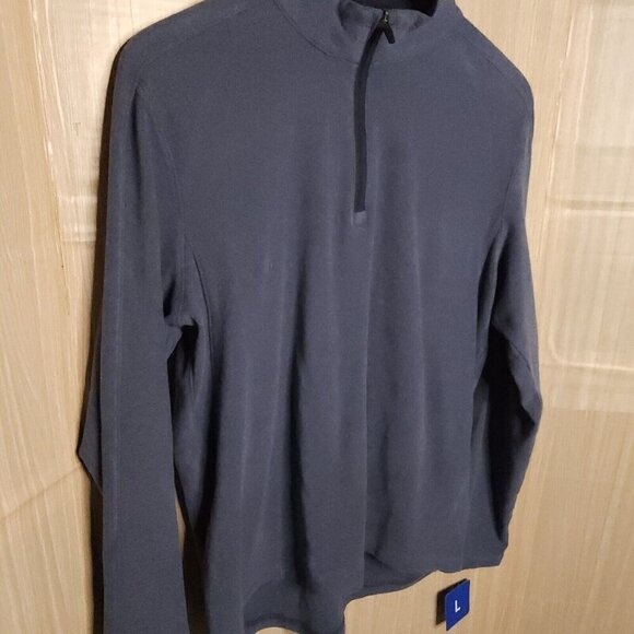 Mondetta Mens New Blue Fleece 1/4 Zip Pullover Jacket Large - Picture 3 of 7
